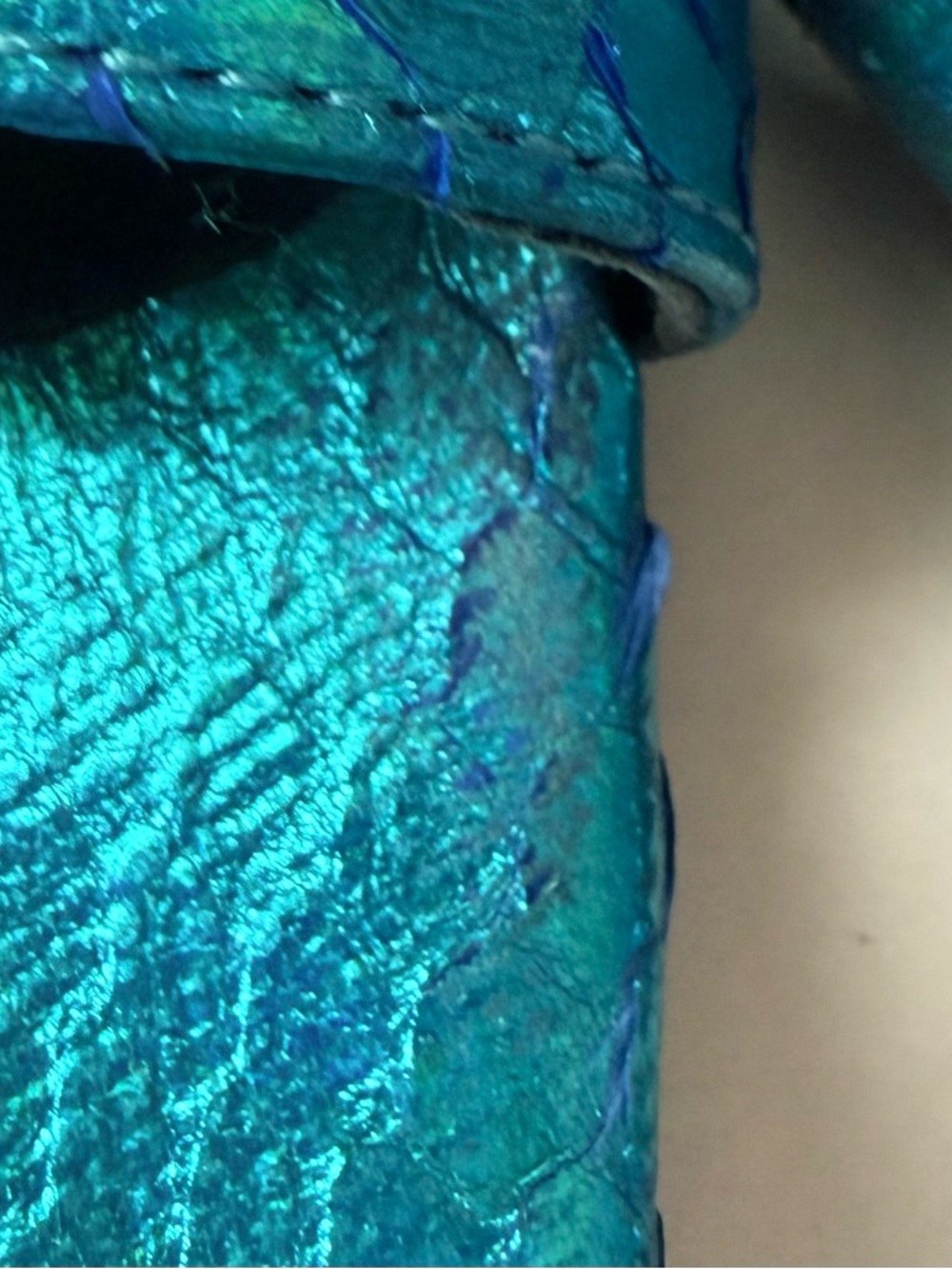 Brian Atwood Laetitia Turquoise Metallic Strappy Stiletto Sandals, GUC, Size 8 - Picture 14 of 14
